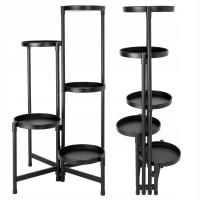 KWIETNIK NA KWIATY ROŚLINY STOJAK METALOWY STOJĄCY LOFT PÓŁKI CZARNY