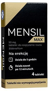 Mensil Max, 50 mg syldenafil, 4 tabletki