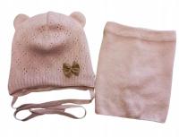 Пудрово-розовый комплект для девочек с двойными ушками, завязанный дымоход 46-48
