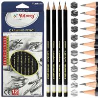OŁÓWKI GRAFITOWE DO SZKICOWANIA RYSOWANIA PROFESJONALNE ZESTAW OŁÓWKÓW x12