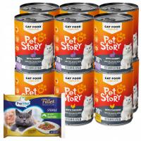 PETSTORY STERILIZED karma mokra dla kota MIX 12x400g + GRATIS PREVITAL