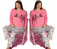 Piżama Damska BAWEŁNIANA MEGAN Długi Rękaw Długie Spodnie 1154