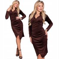 TRACEY для похудения с запахом миди велюровое платье с оборками Мокко