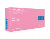 Rękawice różowe nitrylowe nitrylex pink M 100 szt., rękawiczki jednorazowe
