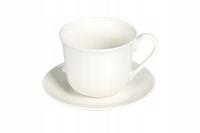 LIVELLO Filiżanka Porcelanowa 400ml Biała Duża JUMBO Ze Spodkiem 15,5cm