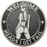 MONETA NUMIZMAT NAGA KOBIETA - ORZEŁ CZY RESZKA 40mm