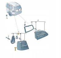 SHARAN ALHAMBRA MOCOWANIE LAMPY TYŁ OE 5JH945067