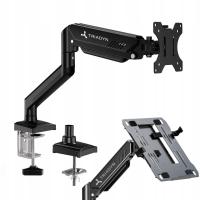 UCHWYT BIURKOWY NA MONITOR LUB LAPTOPA OBROTOWY REGULOWANY 10KG TRIADYN