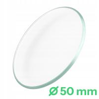 Szkiełko zegarkowe 50 mm, szkło sodowo-wapniowe, obtapiane krawędzie