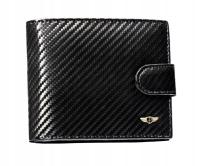 PETERSON portfel męski skórzany czarny PREMIUM poziomy z zapięciem rfid