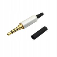 White-Black Tail With Clip1Set 3.5mm Audio Plug 3.5 4Pole Male Stereo Plug