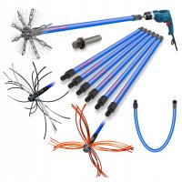 ZESTAW SZCZOTKA DO CZYSZCZENIA KOMINA OD DOŁU WIERTARKĄ 12M TURBO-CYKLON