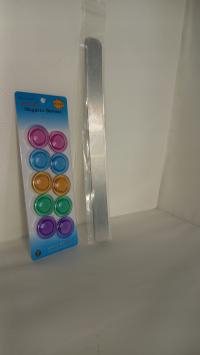 KOLOROWE Magnesy Do Tablic 30mm 10 szt plus listwy magnetyczne OUTLET NOWE!
