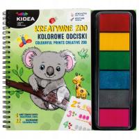 KOLOROWANKA KOLOROWE ODCISKI MALOWANIE PALCAMI KREATYWNE ZOO KIDEA