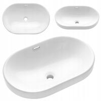 Утопленный в столешнице умывальник 60X40CM белый керамический овальный блеск