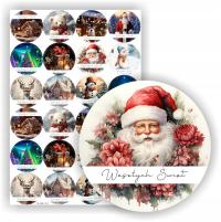 NAKLEJKI świąteczne bożonarodzeniowe DEKORACYJNE mikołaj choinka prezenty