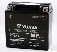 Akumulator motocyklowy Yuasa YTX14-BS 12V 12,6Ah 200A L+ JAPOŃSKI ORYGINAŁ