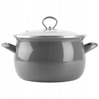 Эмалированный горшок серый HELENA 3L Silesia эмаль газ индукция традиционный