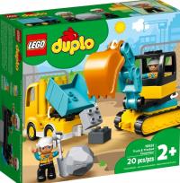 KLOCKI LEGO DUPLO 10931 CIĘŻARÓWKA I KOPARKA GĄSIENICOWA BUDOWA POJAZDY