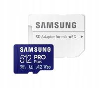 Karta pamięci Samsung PRO Plus microSDXC 512GB U3 A2 V30 180 MB/s Adapter
