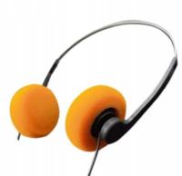 SŁUCHAWKI RETRO - VINTAGE STEREO (POMARAŃCZOWE)