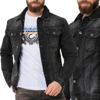 Cipo Baxx kurtka męska jeansowa bez kaptura Kurtka Męska Jeansowa Katana Przecierana Klasyka