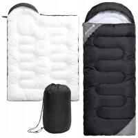 Туристический спальный мешок Мумия с капюшоном теплое одеяло 2в1 легкий чехол 210 см
