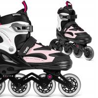 Rolki Movino Cruzer Two regulowane biały/czarny/różowy 4 kółka 82A PU