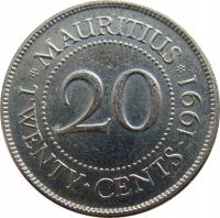 6311. Маврикий 20 Центов 1991