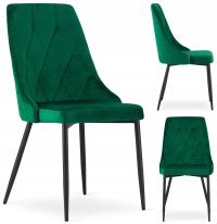 Krzesło Tapicerowane Welurowe Velvet do Salonu Kuchni Jadalni Zielone ROSA