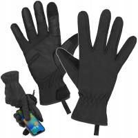 RĘKAWICE TAKTYCZNE WOJSKOWE WZMACNIANE SOFTSHELL DOMINATOR ZIMOWE CZARNE