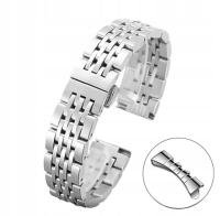 Браслет для часов 19 мм Серебряная сталь полная