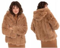ЖЕНСКАЯ МЕХОВАЯ КУРТКА С КАПЮШОНОМ С МЕХОВОЙ ПОДКЛАДКОЙ