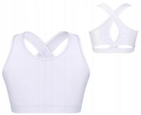Top Sportowy Stanik Gimnastyczny Biustonosz Lycra Biały