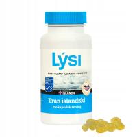 Lysi TRAN ISLANDZKI 500mg Naturalne Omega-3 z WĄTROBY DORSZA 120 kaps.