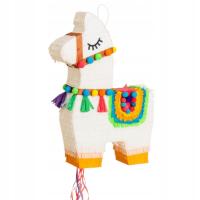 Piniata urodzinowa LAMA TĘCZOWA DUŻA XXL + GRATISY