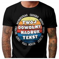 T-shirt czarny bawełniany z własnym nadrukiem
