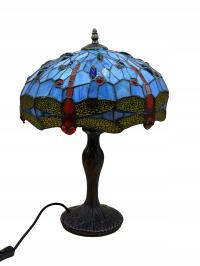 Витражная лампа Тиффани стрекоза белая 52 см