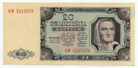 20 zł 1948 - GW - St. aUNC. Nr. 3147070