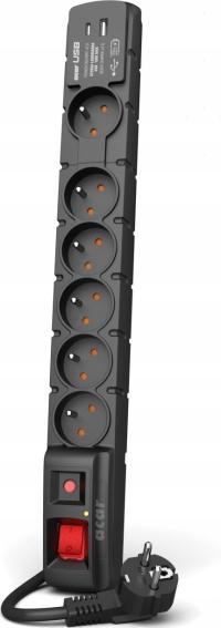 Listwa przeciwprzepięciowa Acar 1,5 m 6 gniazd