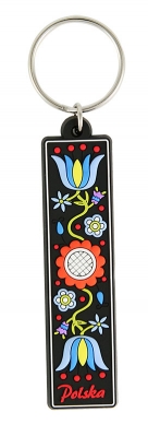 Brelok breloczek gumowy folk kwiaty POLSKA Kaszubski etno wycinanka wzór