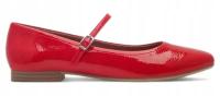 TAMARIS czerwone baleriny ze skóry ekologicznej
