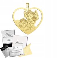 Золотой медальон Ангел-Хранитель серебро 925 подарок Причастие Крещение гравер злотый