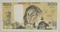 9.Francja, 500 Franków 6.02.1986, St.3+