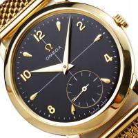 OMEGA мужские часы LITE золото 14K / 585 винтаж Калибр 266 1952 XXL черный