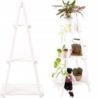 STOJAK NA KWIATY DREWNIANY DRABINKA KWIETNIK BIAŁY