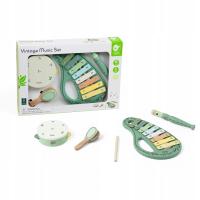 DREWNIANY ZESTAW INSTRUMENTÓW MUZYCZNYCH VINTAGE CLASSIC WORLD ZIELONY EDU