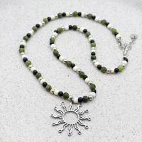 Naszyjnik Fokka koraliki srebrne słońce regulowany 41–48 cm na prezent