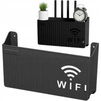 НАСТЕННЫЙ ДЕРЖАТЕЛЬ ПОЛКА НАСТЕННАЯ КРЫШКА ДЛЯ МАРШРУТИЗАТОРА ОРГАНАЙЗЕР WIFI ПЕРЕКЛЮЧАТЕЛЬ ЧЕРНЫЙ