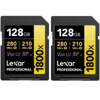 2x Lexar Gold SDXC Professional 128GB 280MB UHS-II U3 1800x V60 zestaw kart